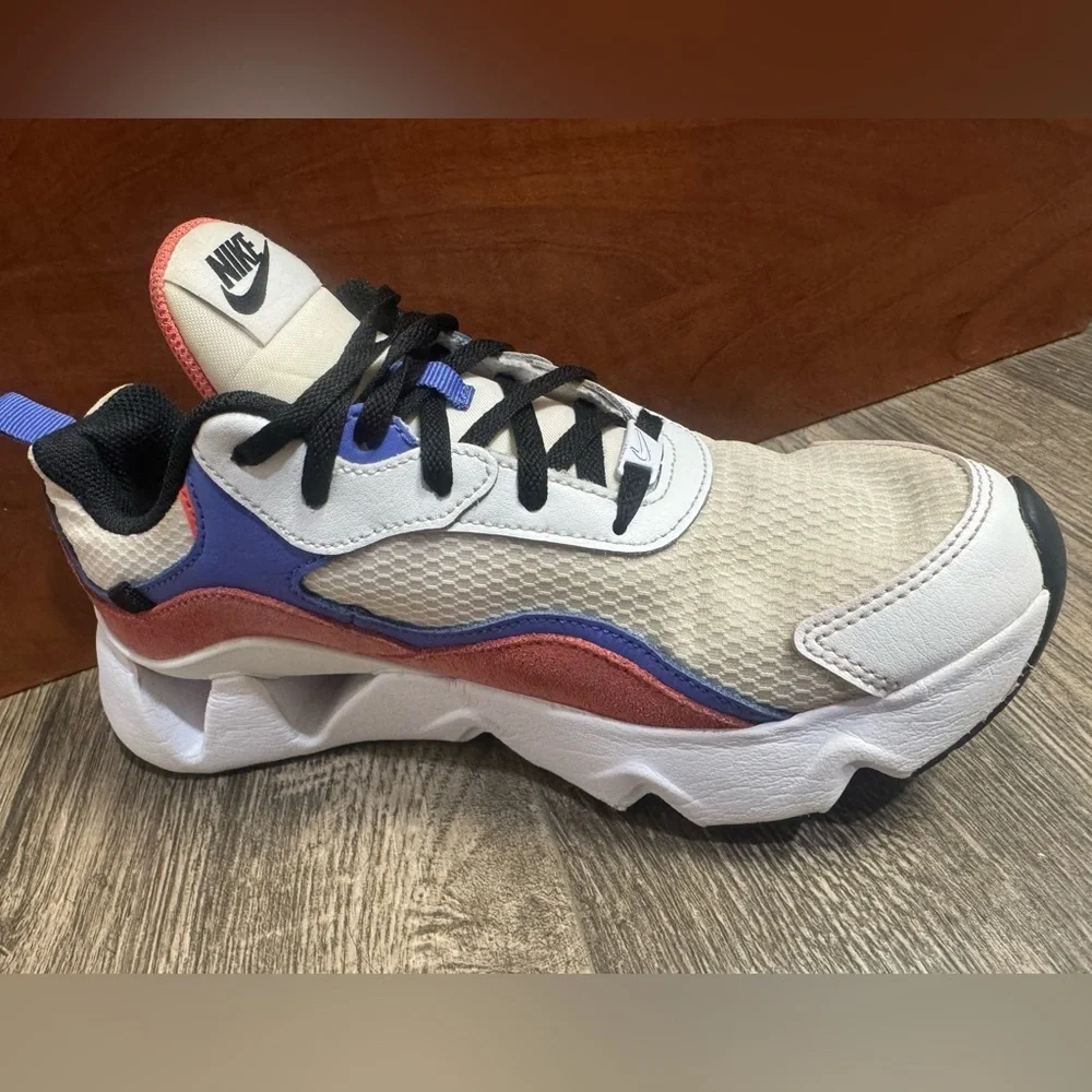 Nike Cream and Blue Sneakers with Chunky Design